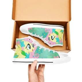 My Little Pony Friendship Is Magic Fluttershy Shoes High Top Sneakers for Kids and Adults