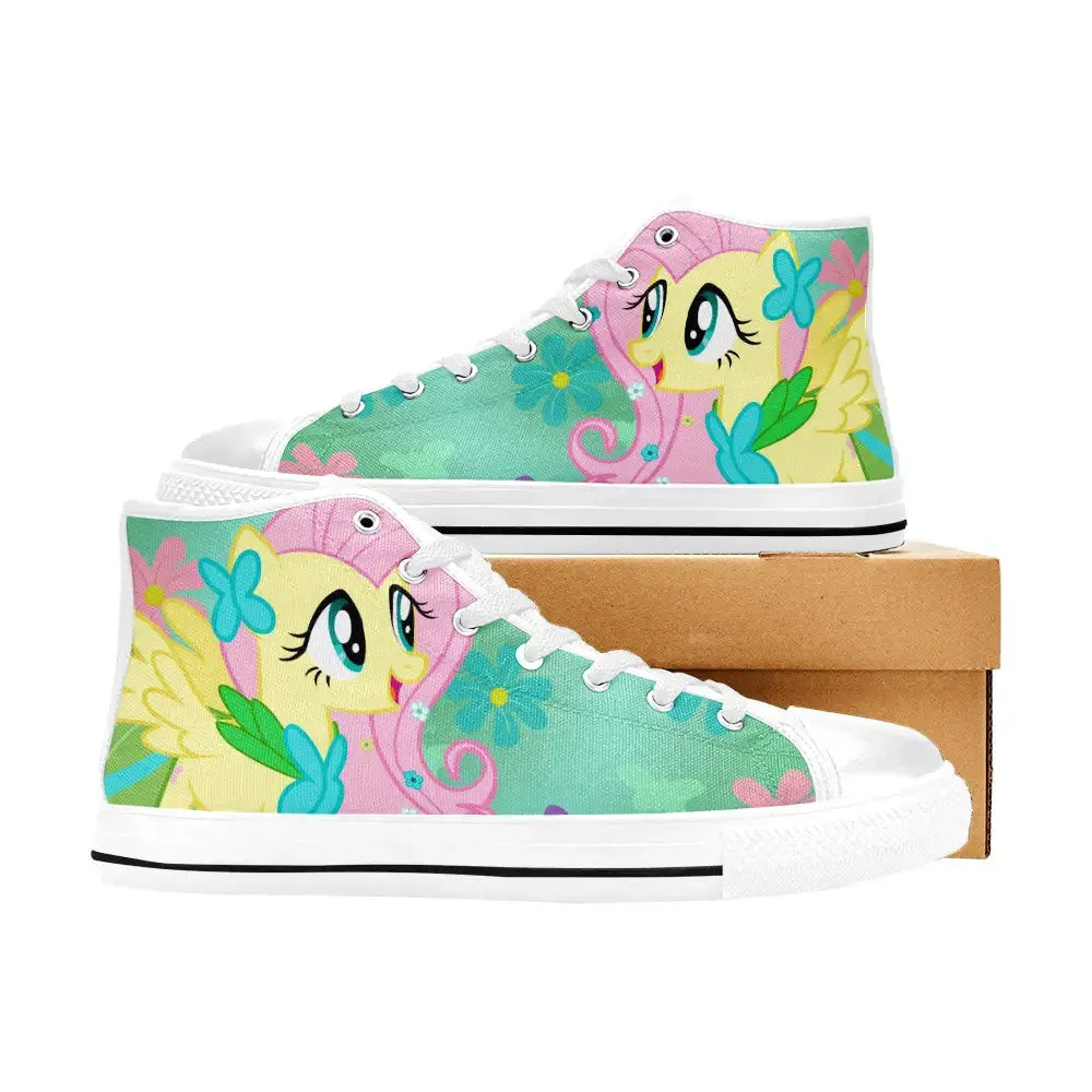 My Little Pony Friendship Is Magic Fluttershy Shoes High Top Sneakers for Kids and Adults