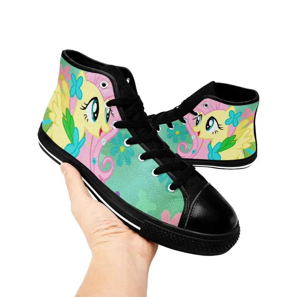 My Little Pony Friendship Is Magic Fluttershy Shoes High Top Sneakers for Kids and Adults