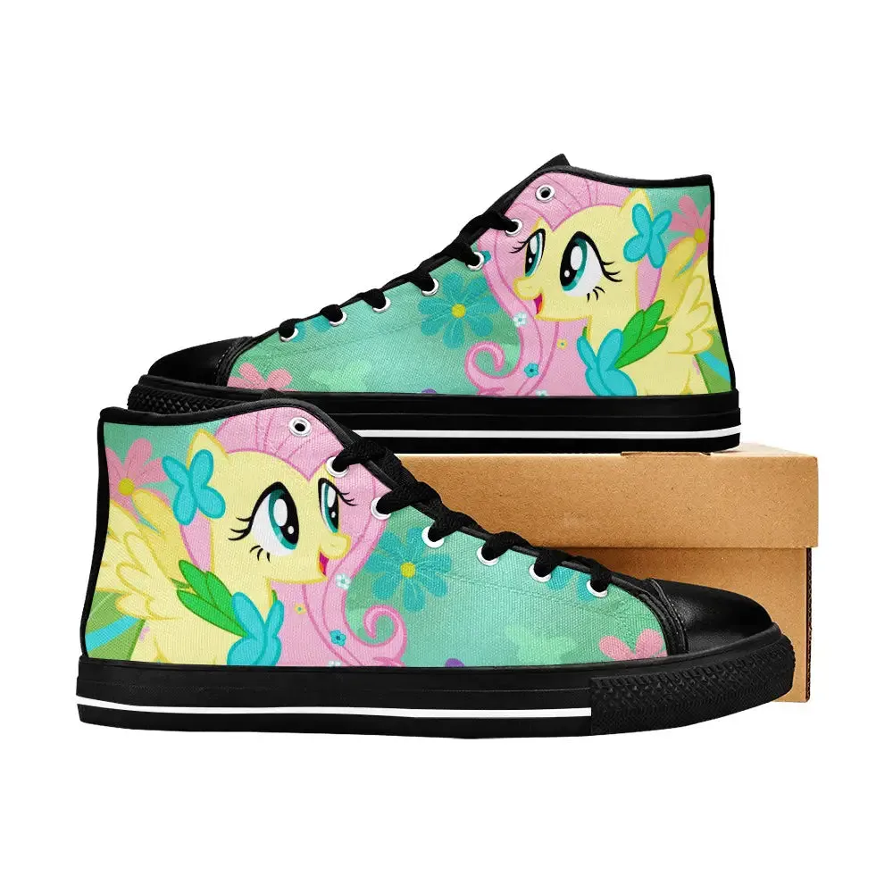 My Little Pony Friendship Is Magic Fluttershy Shoes High Top Sneakers for Kids and Adults
