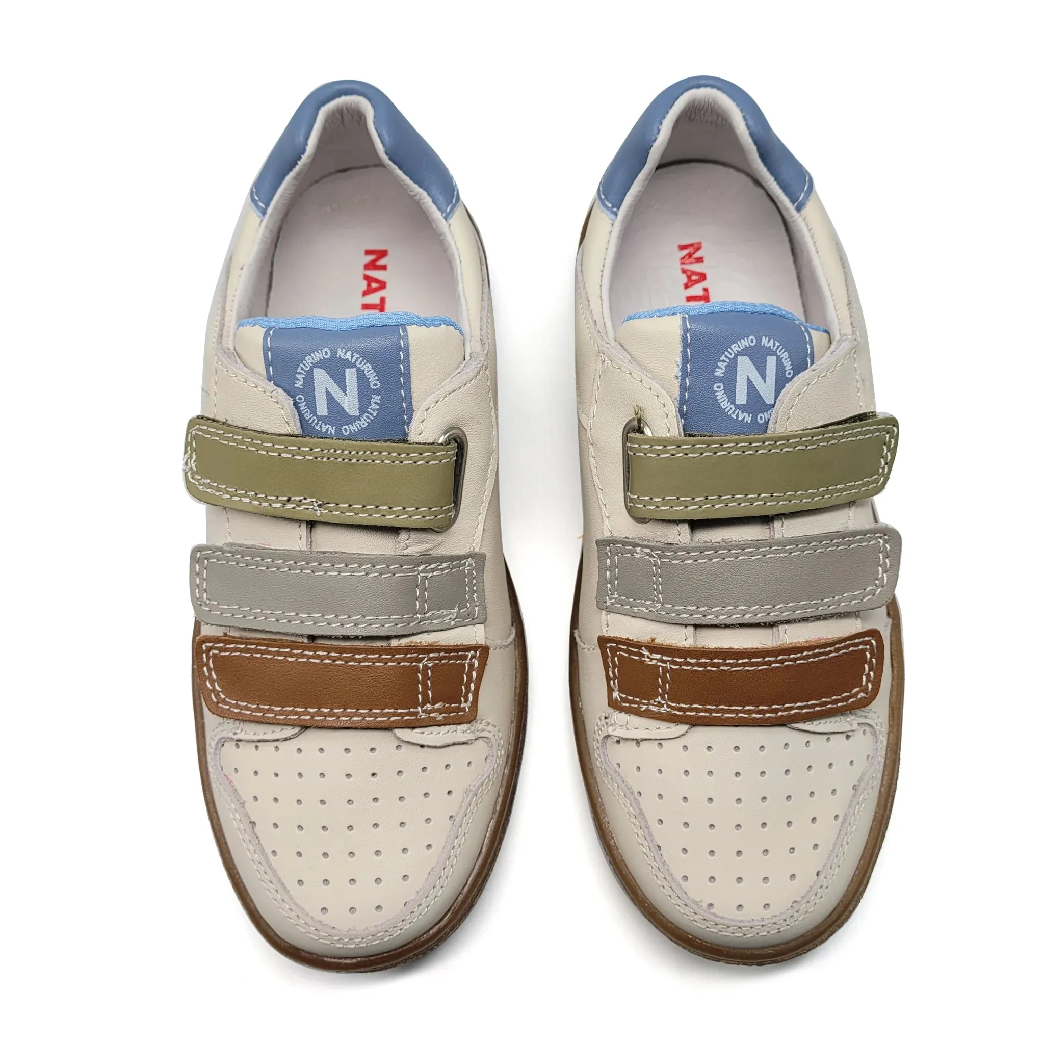 Naturino Theral Ivory Multicolor Velcro Sneaker