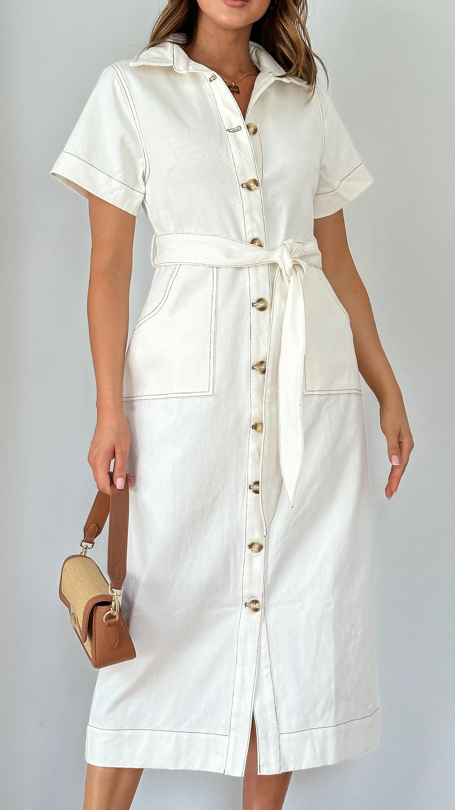 Nicole Midi Dress - Ivory