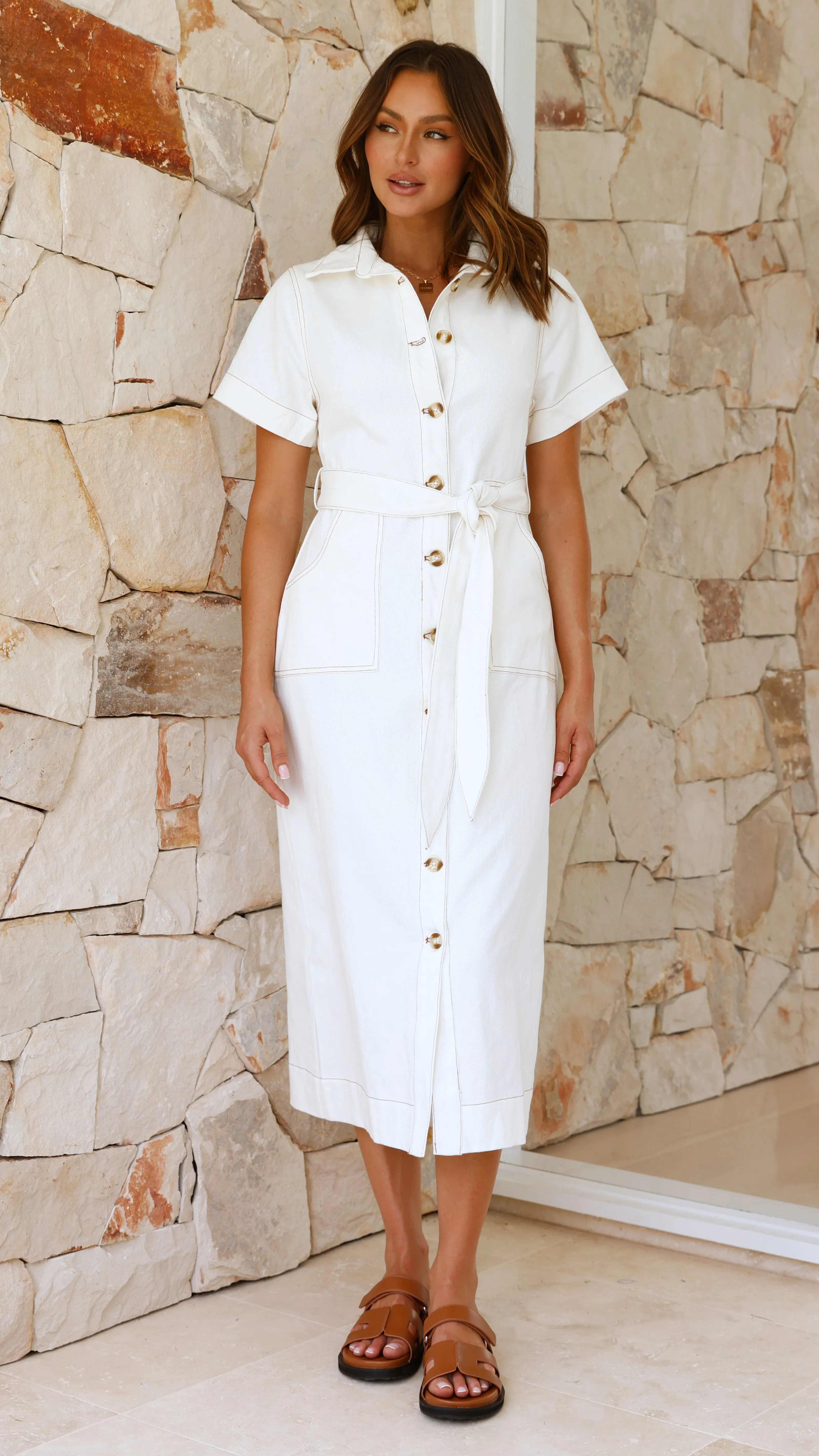 Nicole Midi Dress - Ivory