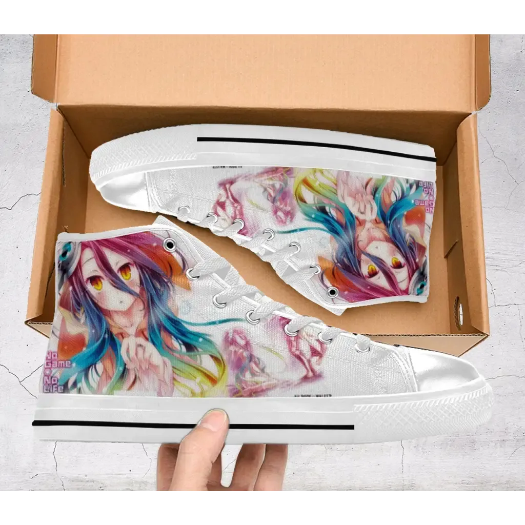 No Game No Life Shuvi Riku Shoes High Top Sneakers for Kids and Adults