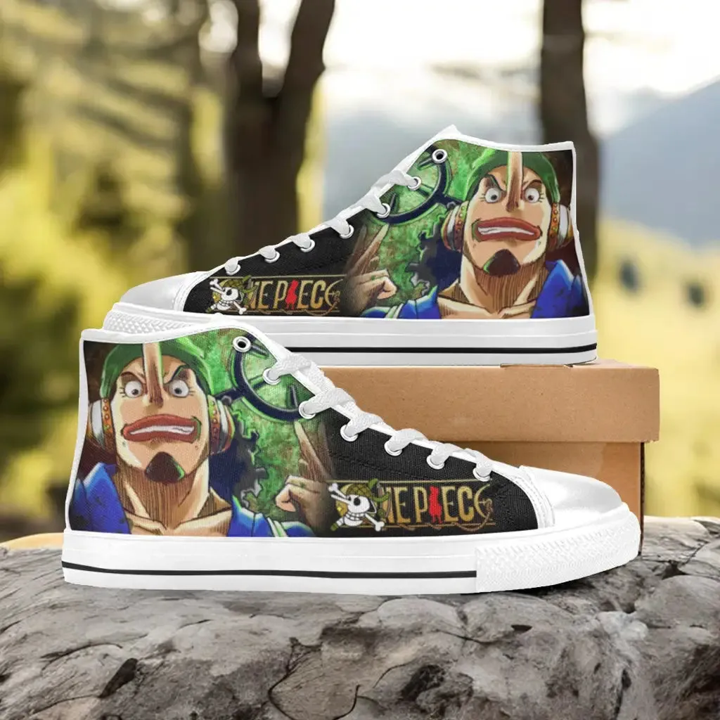 One Piece Straw Hat Usopp Sogeking Shoes High Top Sneakers for Kids and Adults