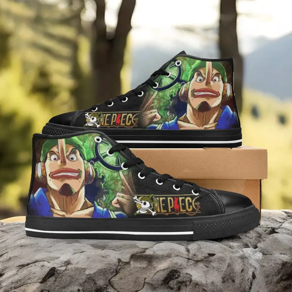 One Piece Straw Hat Usopp Sogeking Shoes High Top Sneakers for Kids and Adults