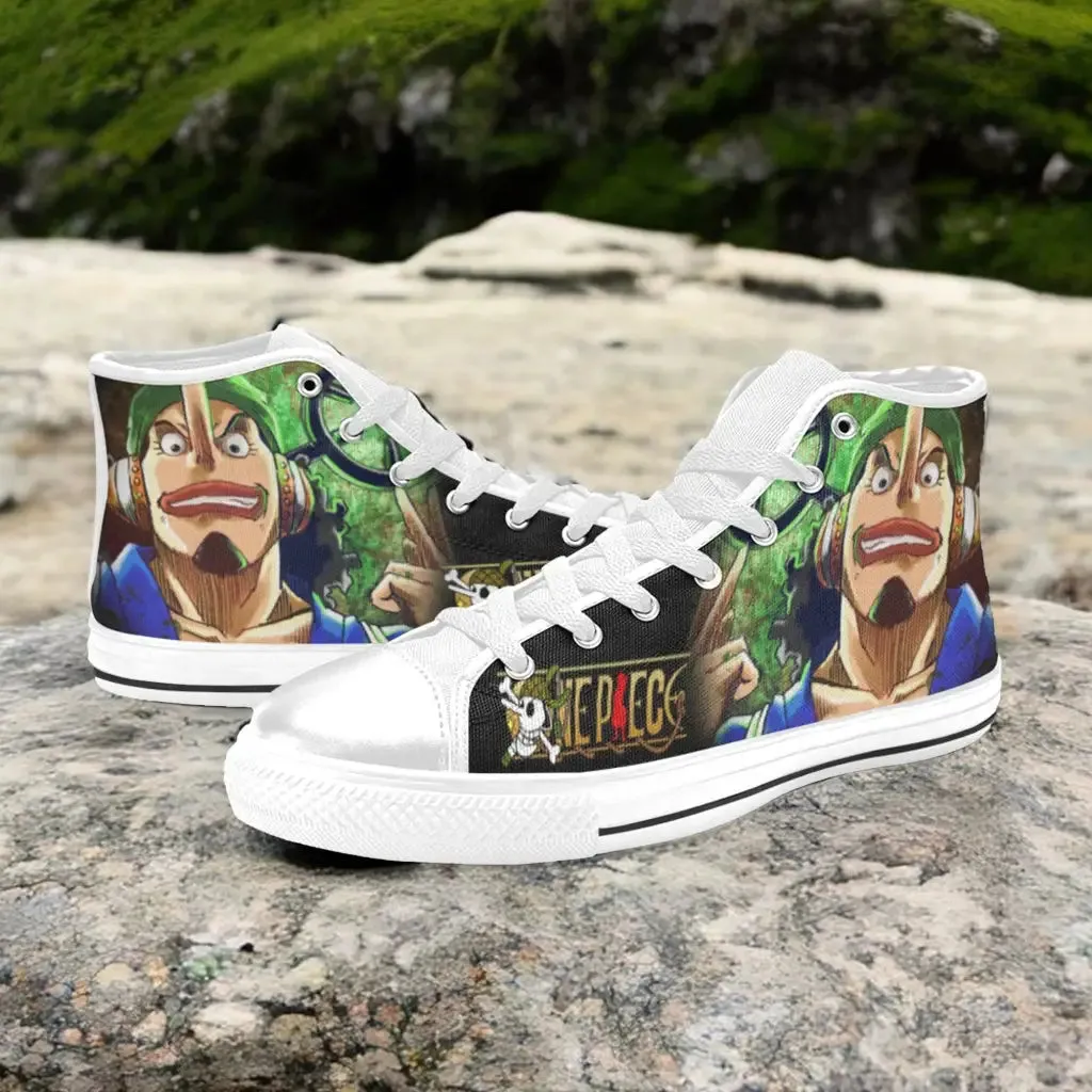 One Piece Straw Hat Usopp Sogeking Shoes High Top Sneakers for Kids and Adults