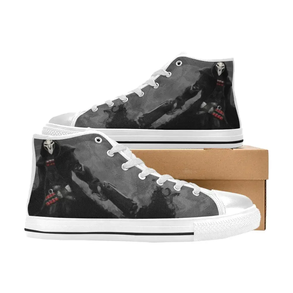 Overwatch Shoes , Overwatch Reaper Shoes High Top Sneakers for Kids and Adults