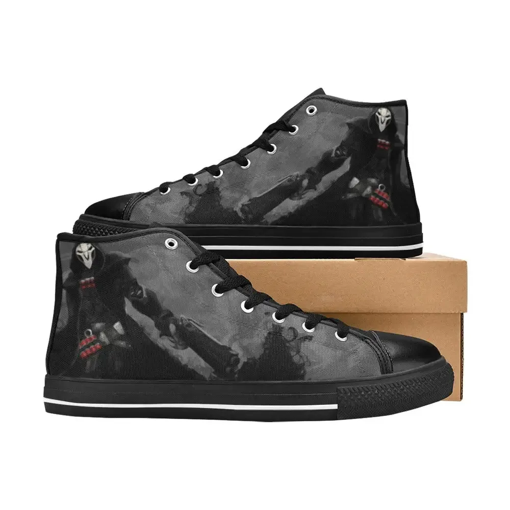 Overwatch Shoes , Overwatch Reaper Shoes High Top Sneakers for Kids and Adults