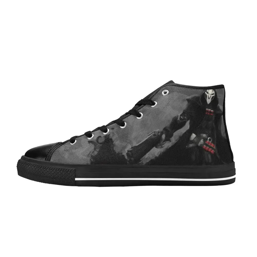 Overwatch Shoes , Overwatch Reaper Shoes High Top Sneakers for Kids and Adults