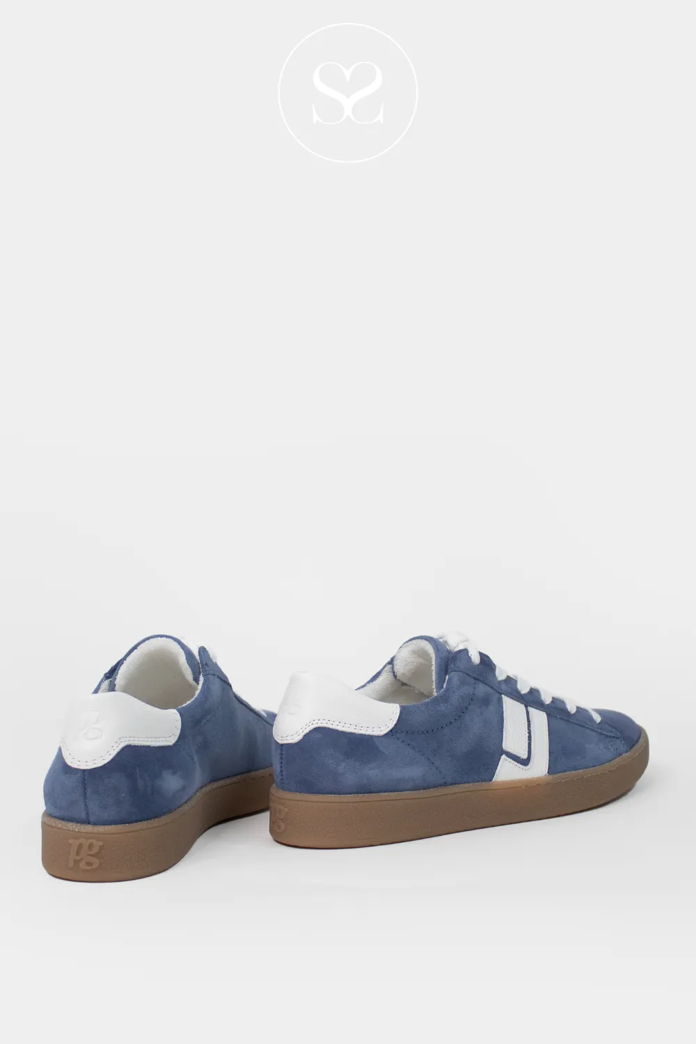 PAUL GREEN 5464 BLUE SUEDE LOW PROFILE TRAINERS