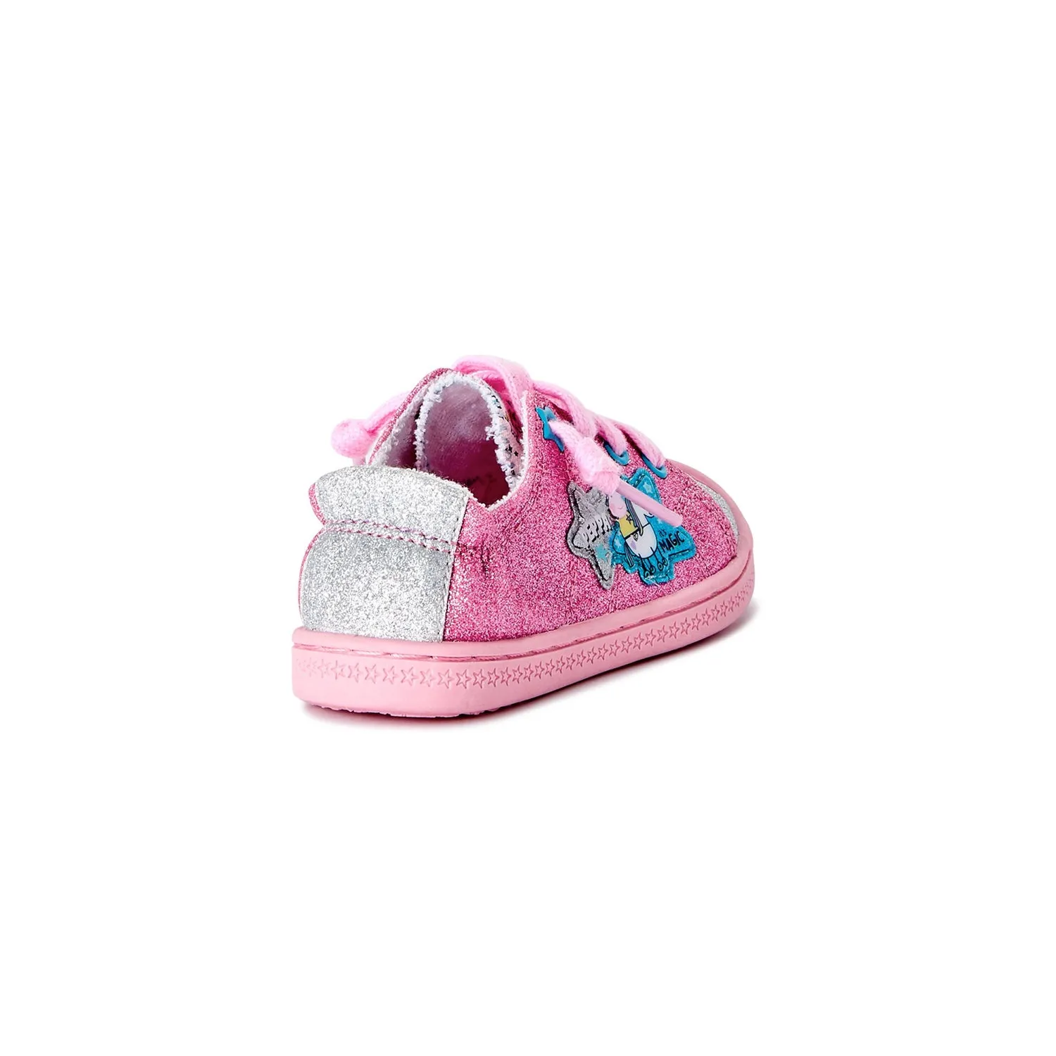Peppa Pig Toddler Girls Shoes Bump Toe Sneakers, 7-12, Glitter Pink