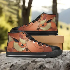 Pokemon Flareon Shoes High Top Sneakers for Kids and Adults
