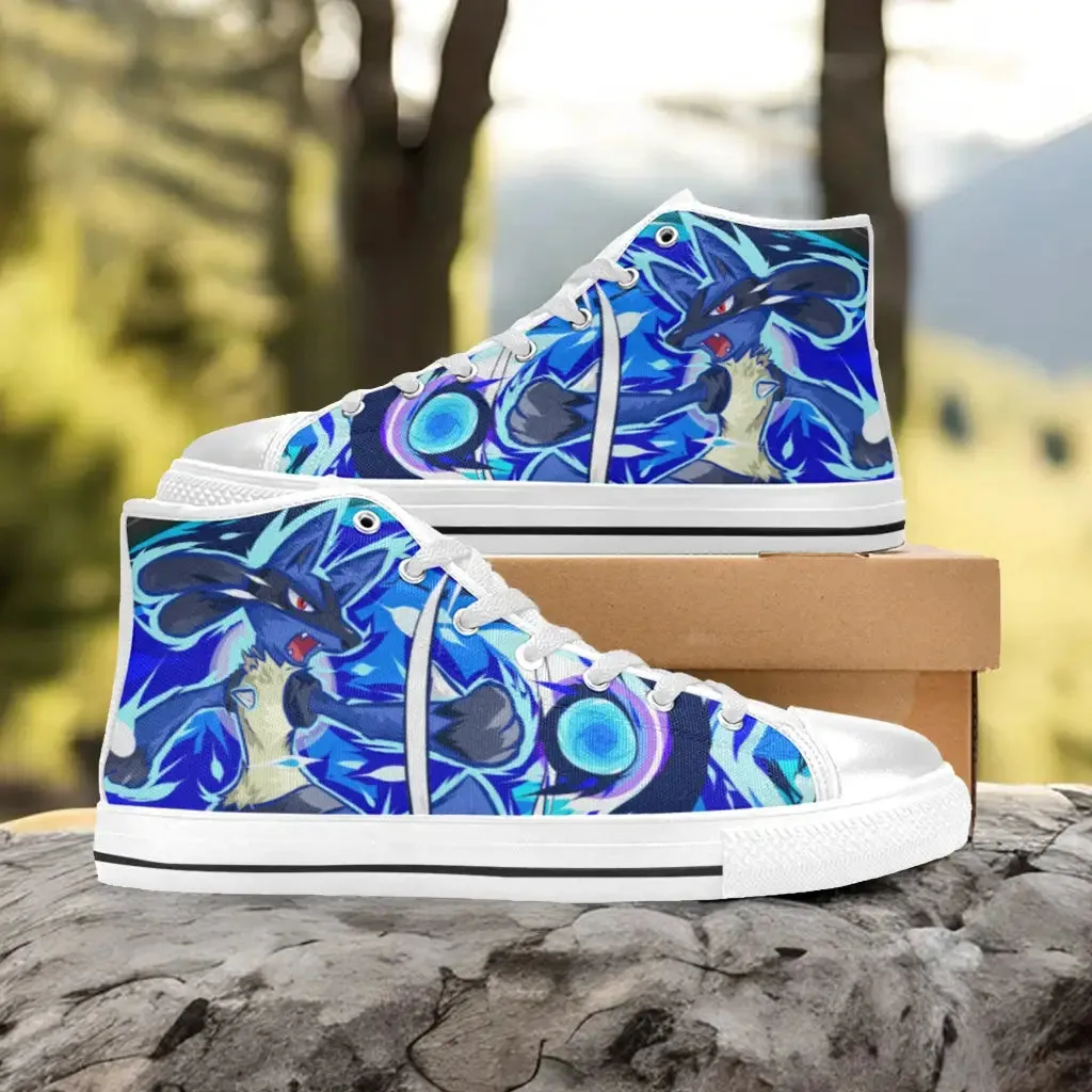Pokemon Lucario Shoes High Top Sneakers for Kids and Adults