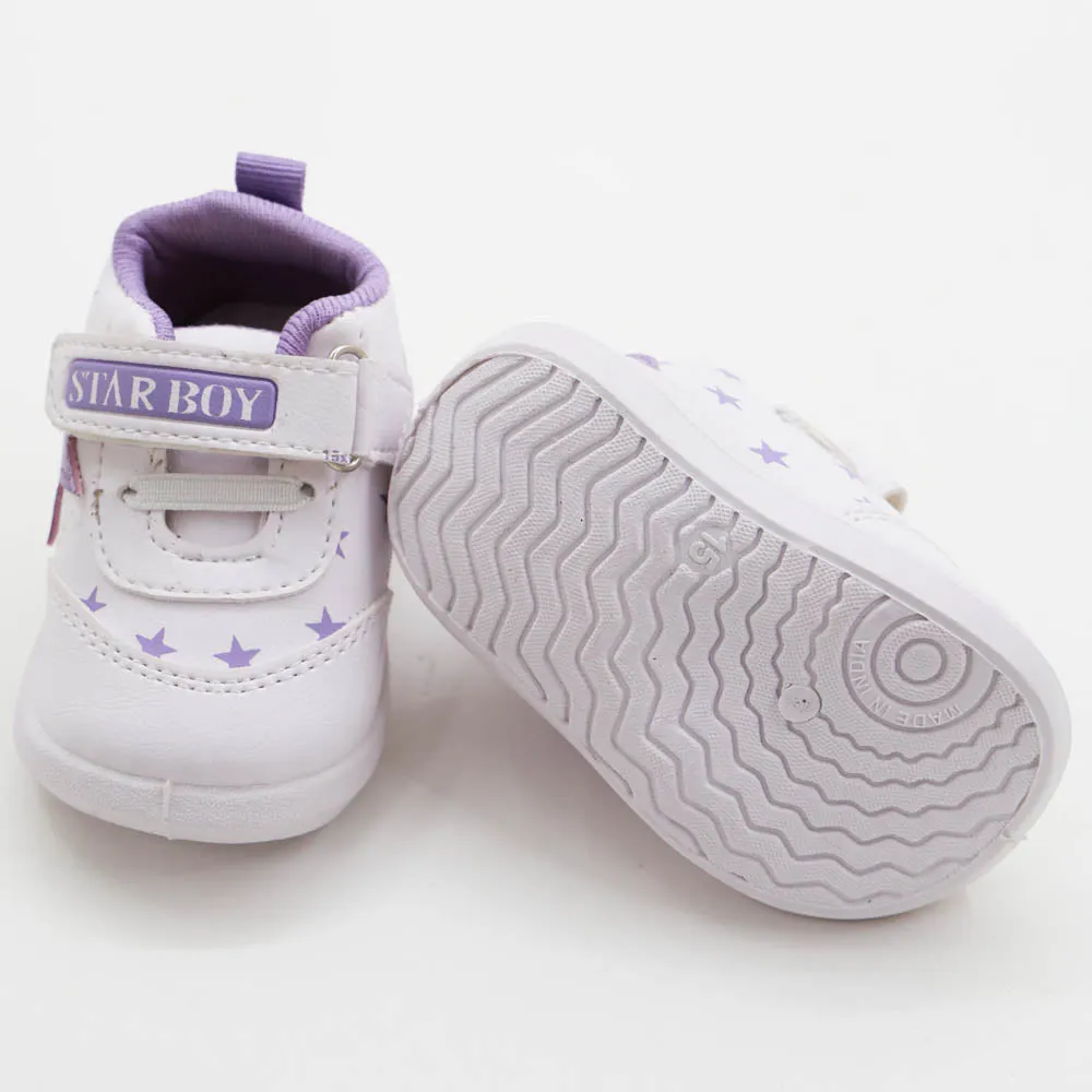 Purple Star Printed Velcro Closure Chu Chu Music Shoes
