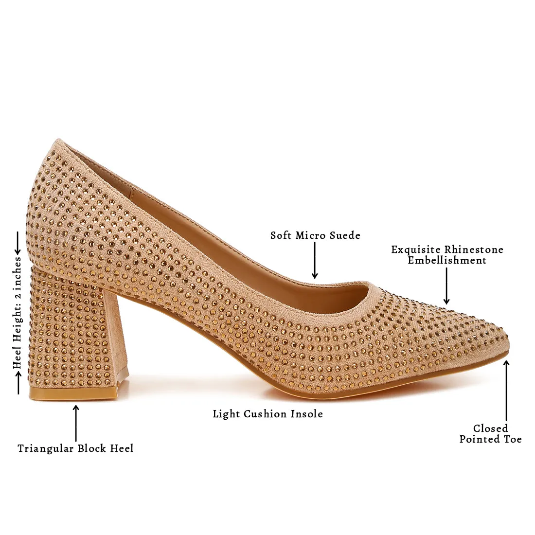 Rhinestones Embellished Pumps