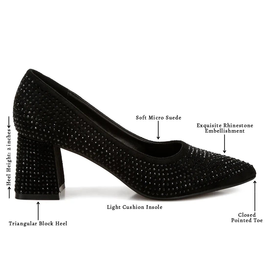 Rhinestones Embellished Pumps