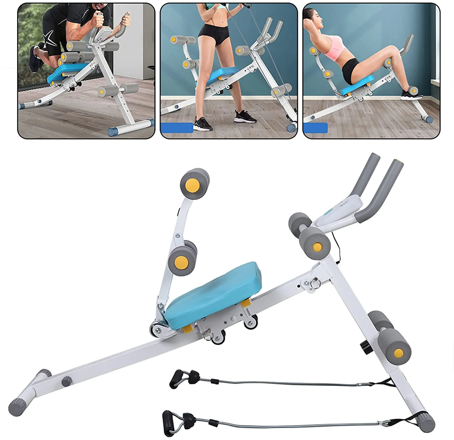 Rowing Machine Foldable Ab Trainer & Sit Up Bench 2 in 1 Workout Machine