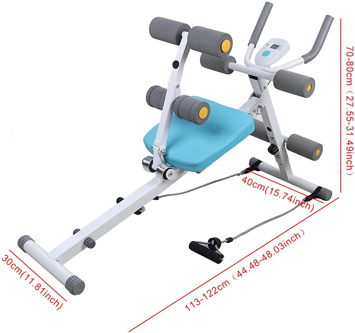 Rowing Machine Foldable Ab Trainer & Sit Up Bench 2 in 1 Workout Machine