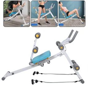 Rowing Machine Foldable Ab Trainer & Sit Up Bench 2 in 1 Workout Machine