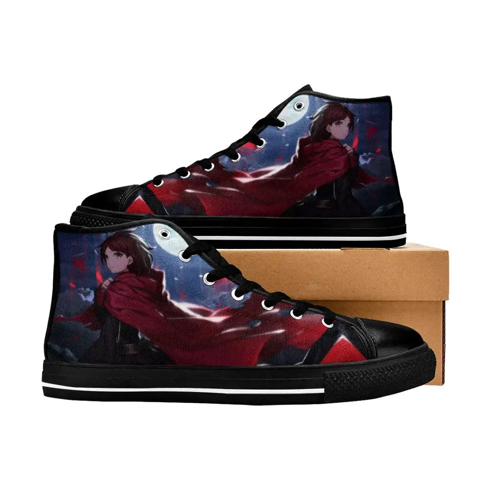 RWBY Ruby Rose Shoes High Top Sneakers for Kids and Adults