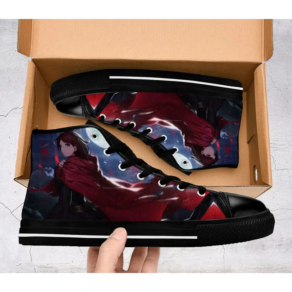 RWBY Ruby Rose Shoes High Top Sneakers for Kids and Adults
