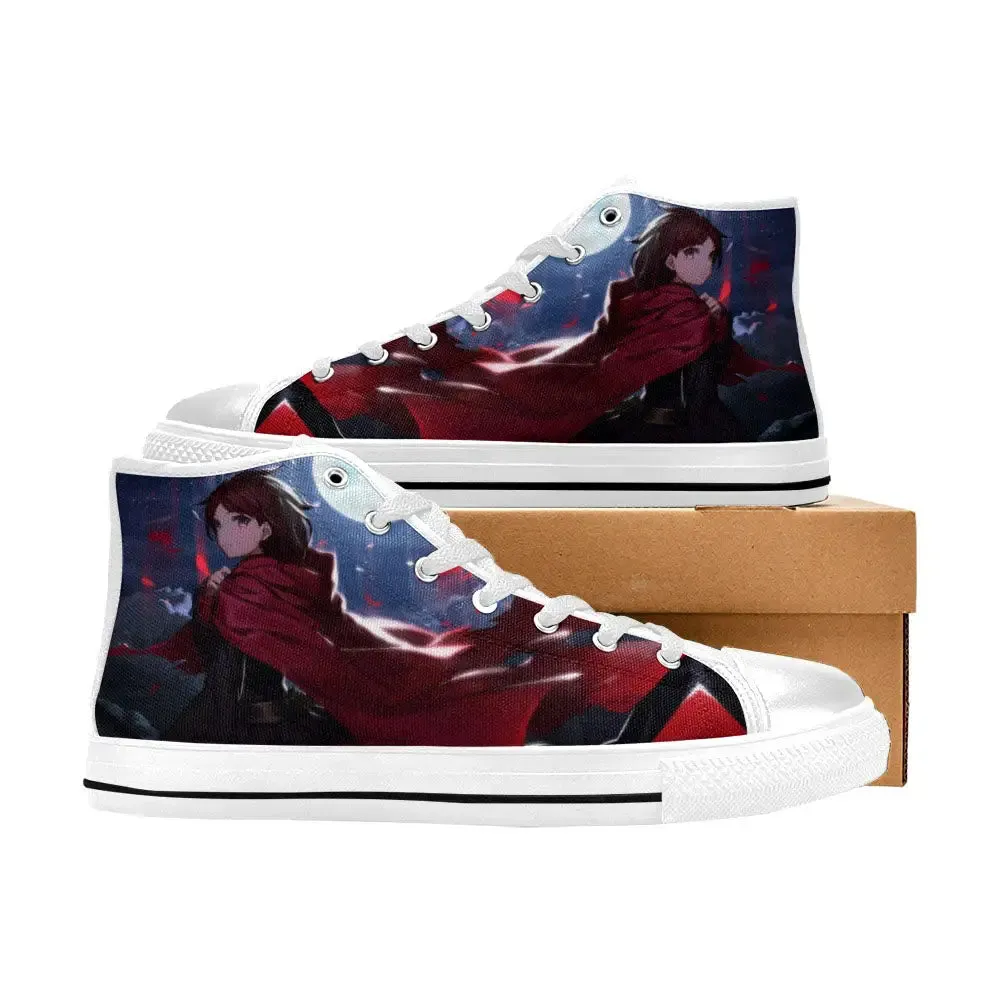 RWBY Ruby Rose Shoes High Top Sneakers for Kids and Adults