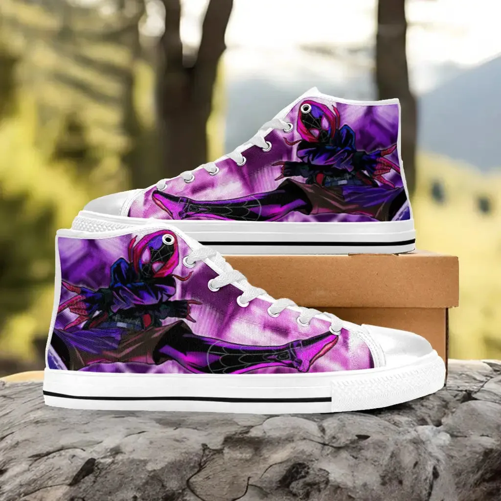 Spider Man The Spider Verse Shoes High Top Sneakers for Kids and Adults