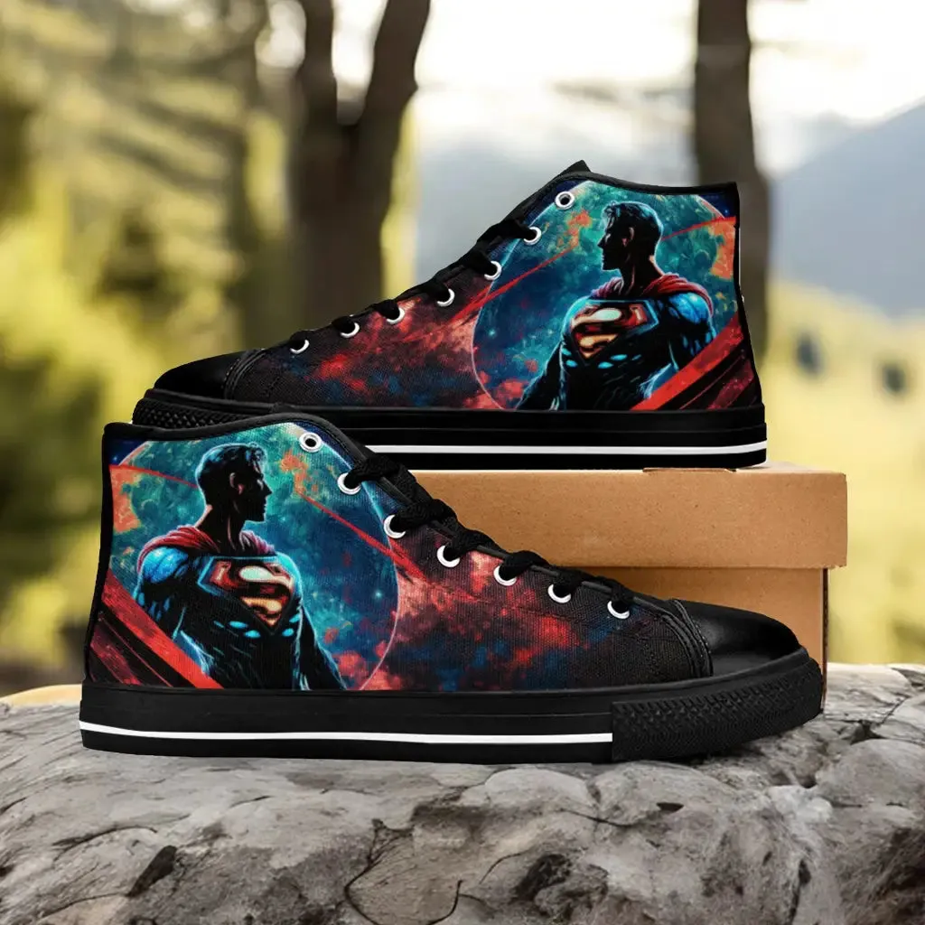 Superman Shoes High Top Sneakers for Kids and Adults
