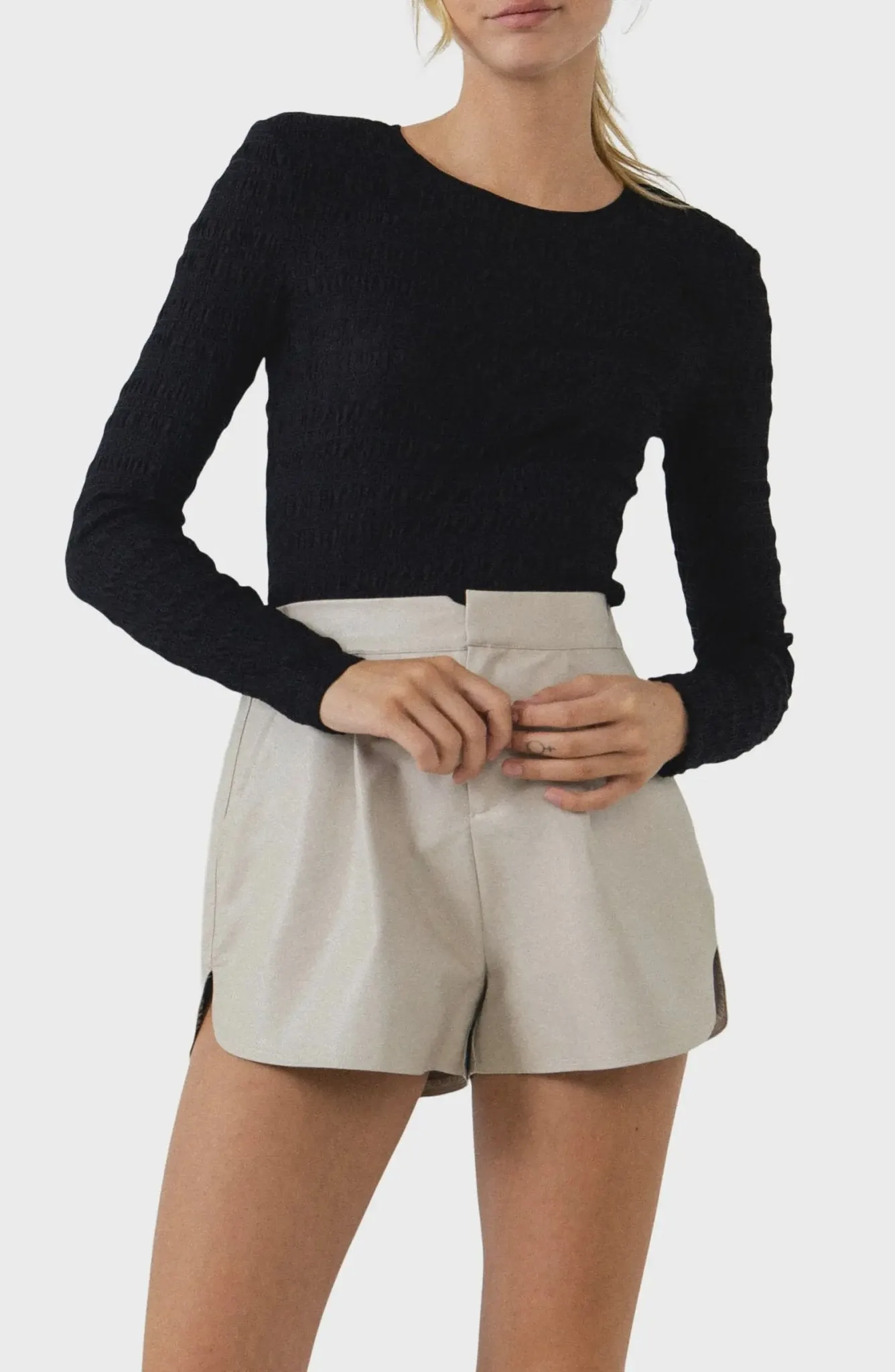 Texture Fitted Top