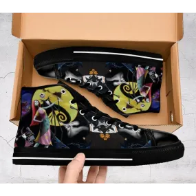 The Nightmare Before Christmas Jack Skellington Sally Shoes High Top Sneakers for Kids and Adults