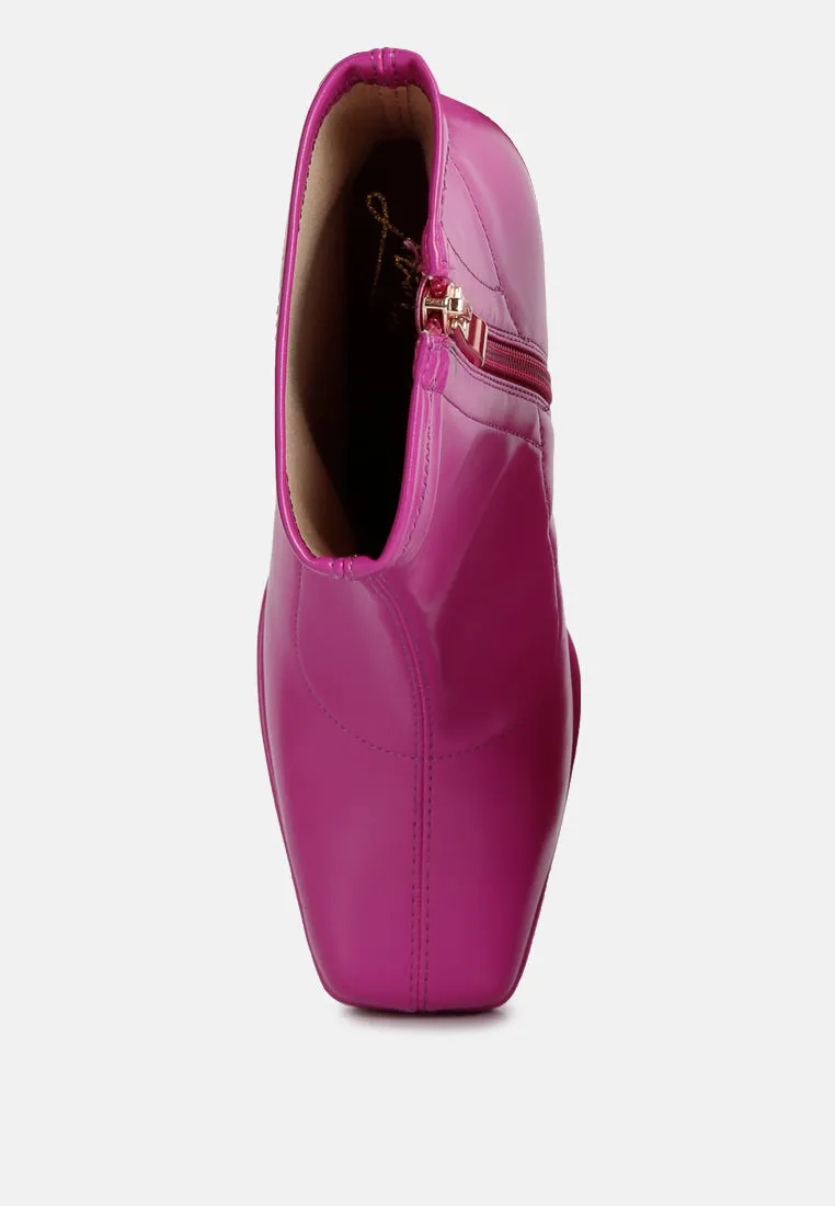 tintin square toe ankle heeled boots
