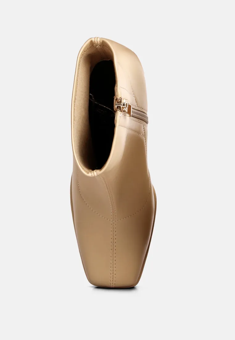tintin square toe ankle heeled boots