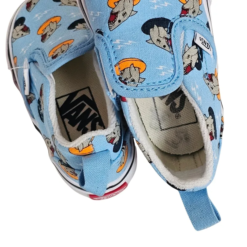 Vans Boys Shark Shoes Size 4 Blue NWT