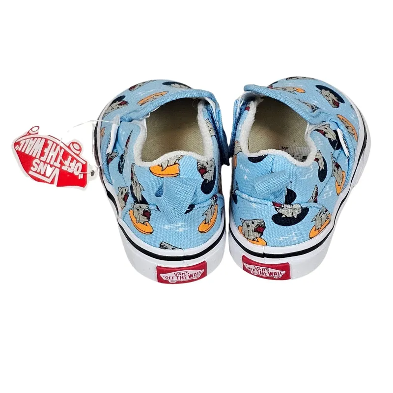 Vans Boys Shark Shoes Size 4 Blue NWT