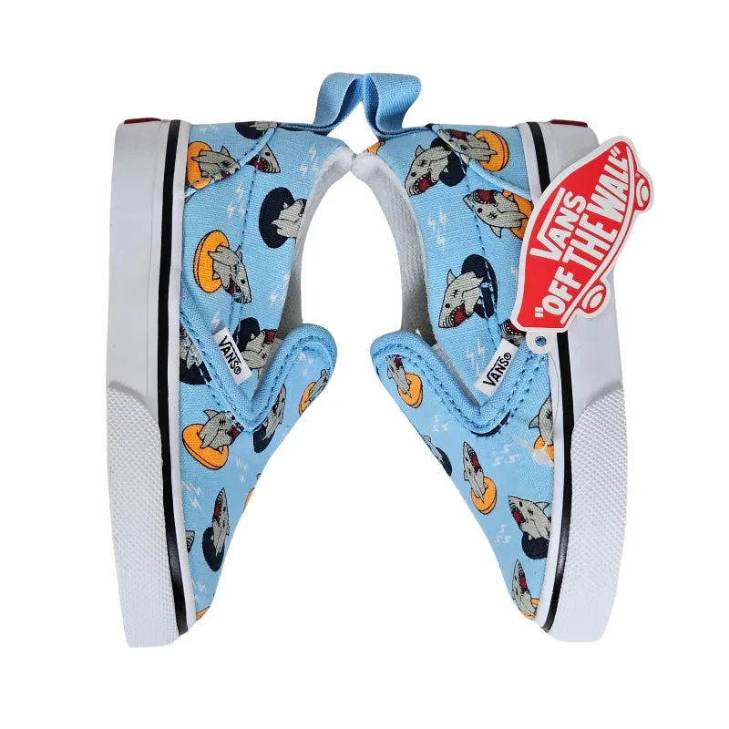 Vans Boys Shark Shoes Size 4 Blue NWT