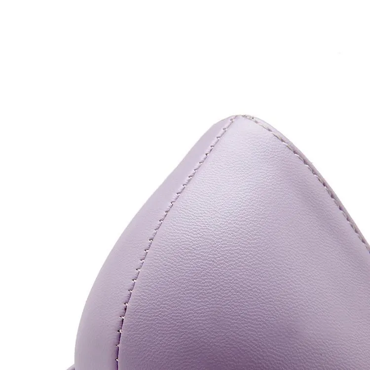 Woman High Heeled Buckle Platform Pumps