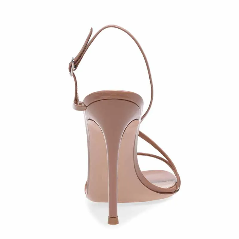 Women's open toe party shoes ankle strap stiletto heeled sandals